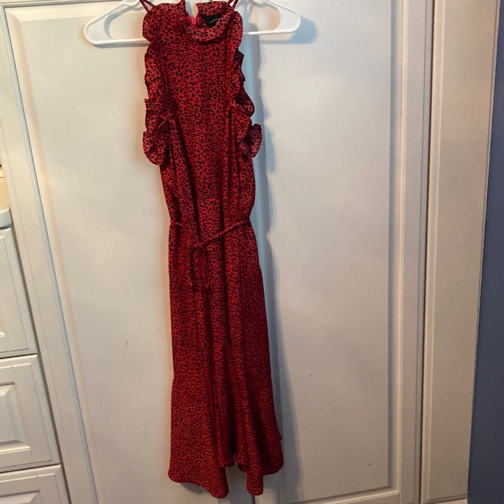Red leopard dress